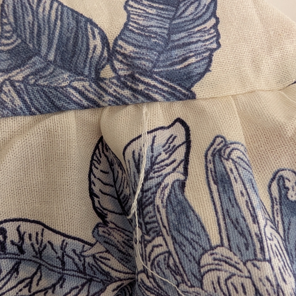 Floral Blue and White Women's Smocked Dress 14 - Picture 8 of 12